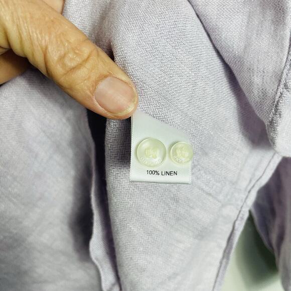 Baird McNutt 100% Linen Shirt Mens XL Light Purple Beach Resort Cruise Summer - Picture 8 of 9